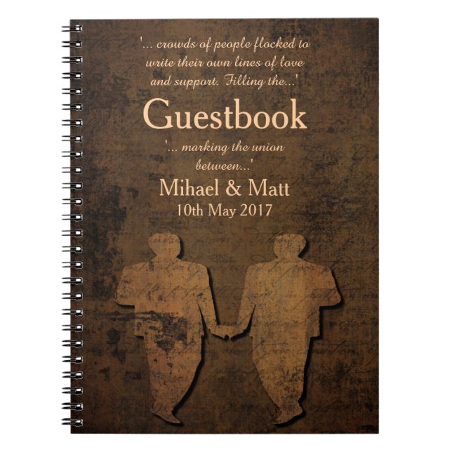 Cuaderno Guestbook legendario del amor para una boda gay (Frente)