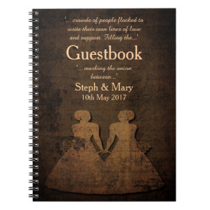 Cuaderno Guestbook lesbiano legendario de la boda de Love