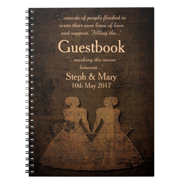 Cuaderno Guestbook lesbiano legendario de la boda de Love (Frente)