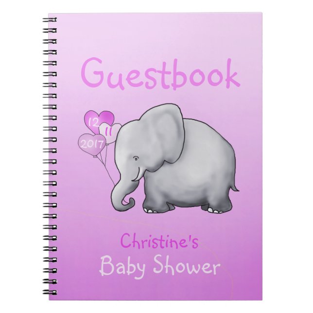 Cuaderno Guestbook lindo de Baby Shower del chica del (Frente)