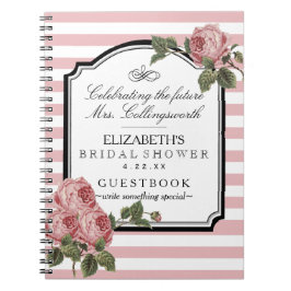 Cuaderno Guestbook nupcial femenino de la ducha de las