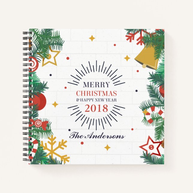 Cuaderno Guestbook personalizado para navidad y año nuevo (Anverso)