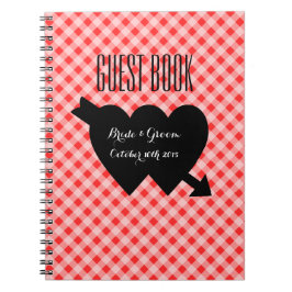 Cuaderno Guestbook rojo elegante del boda del modelo de la