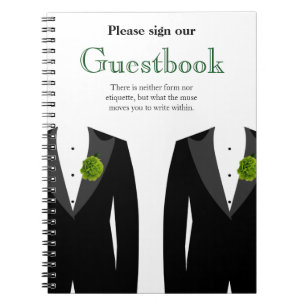 Cuaderno Guestbook verde del clavel para las huéspedes gay