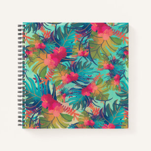 Cuaderno Guía de acuarela tropical floral