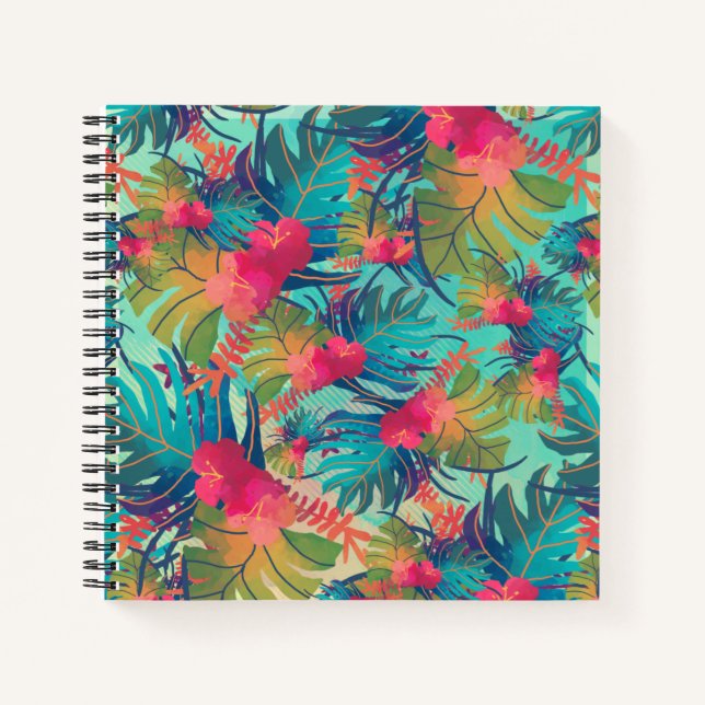 Cuaderno Guía de acuarela tropical floral (Anverso)