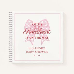 Cuaderno Guía de Baby Shower de Pink Bow