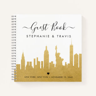 Cuaderno Guía de Bodas de Destino de Oro de Línea Aérea de 