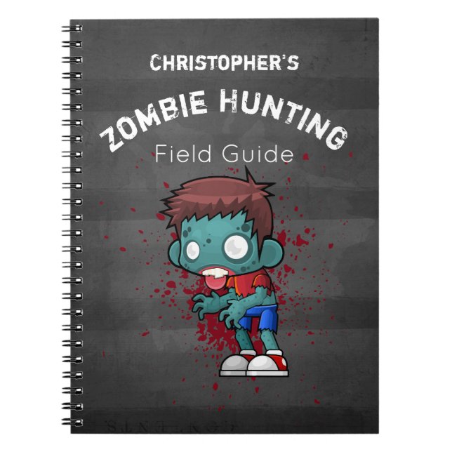 Cuaderno Guía de campo de caza de zombi divertida (Frente)