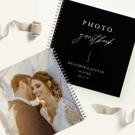 Cuaderno Guía de fotografía elegante de Boda negro para cal