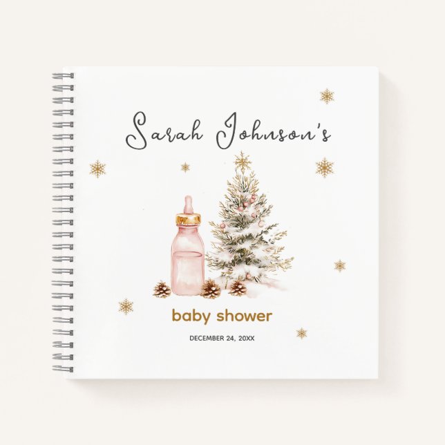 Cuaderno Guía de invierno de Baby Shower (Anverso)
