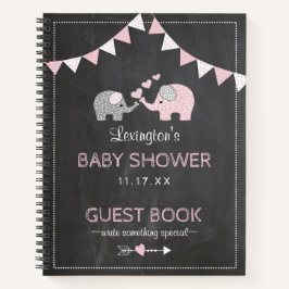 Cuaderno Guía de la Baby Shower Chalkboard para Elefantes R