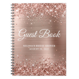 Cuaderno Guía de la ducha de Relieve metalizado dorado Rosa