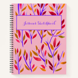 Cuaderno Guía de sketchbook personalizada para chicas rosad