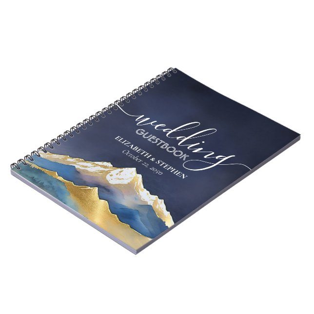Cuaderno Guía del Boda acuático Blue Golden Mountain (Lado Izquierdo)