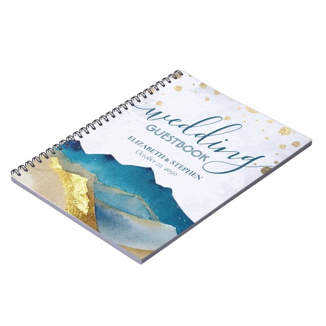 Cuaderno Guía del Boda acuático Blue Golden Mountain (Lado Izquierdo)