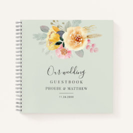 Cuaderno Guía del Boda botánico acuarela rosa floral