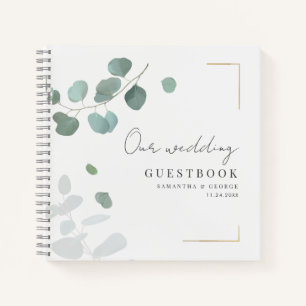Cuaderno Guía del Boda geométrico Eucalyptus Greenery