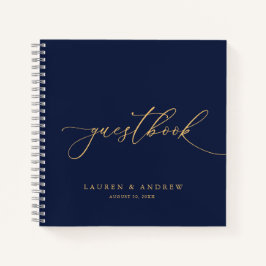 Cuaderno Guía del Boda Navy Blue & Sunflower Gold