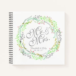 Cuaderno Guía personalizada de Bodas florales de acuarela