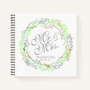 Cuaderno Guía personalizada de Bodas florales de acuarela