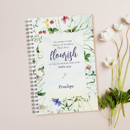 Cuaderno Guión acuarela de flores silvestres personalizada