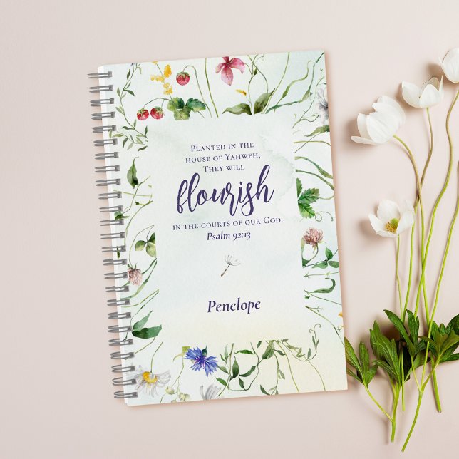 Cuaderno Guión acuarela de flores silvestres personalizada (Subido por el creador)