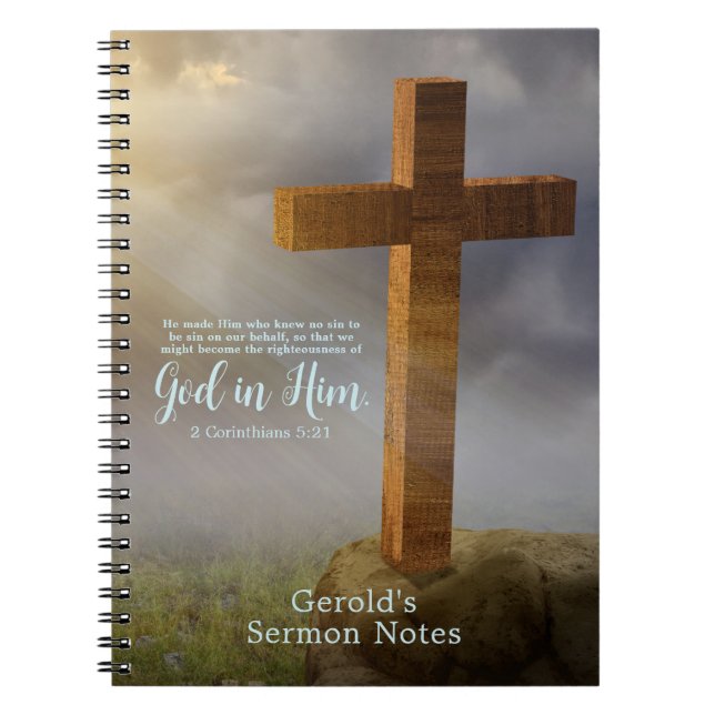 Cuaderno Guión cruzada de madera personalizada (Frente)