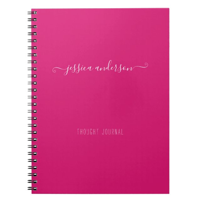 Cuaderno Guión de caligrafía de escritura moderna magenta r (Frente)