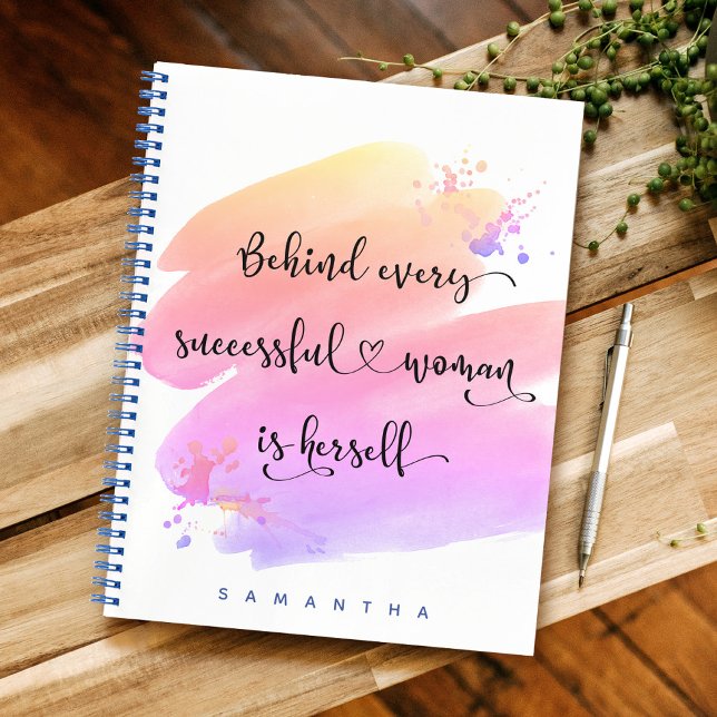 Cuaderno Guion de cita de mujer exitosa Script Rosa Acuarel (Subido por el creador)