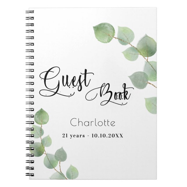 Cuaderno Guión de ecología de eucalipto de cumpleaños del l (Frente)