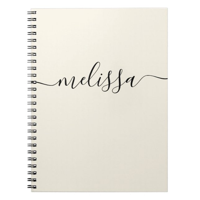 Cuaderno Guión de firma crema Minimalista moderno (Frente)