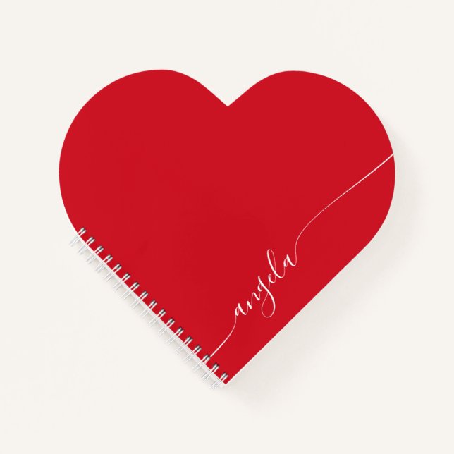 Cuaderno Guión de firma elegante rojo y blanco (Anverso)