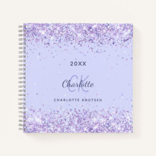 Cuaderno Guión de las iniciales del monograma de Lavender