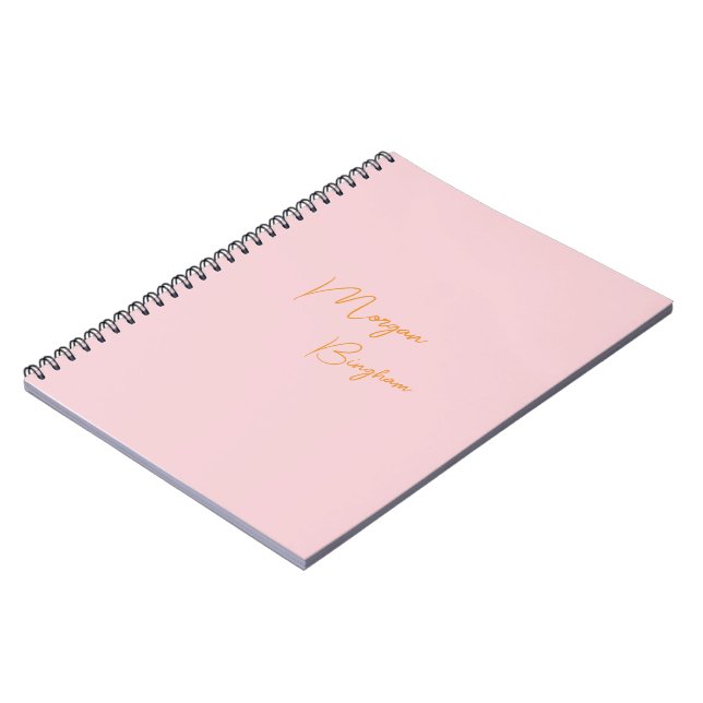 Cuaderno Guion de monograma minimalista rosa (Lado Izquierdo)