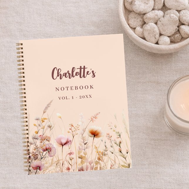Cuaderno Guión de nombre de melocotón rosa para Wildflowers (Subido por el creador)