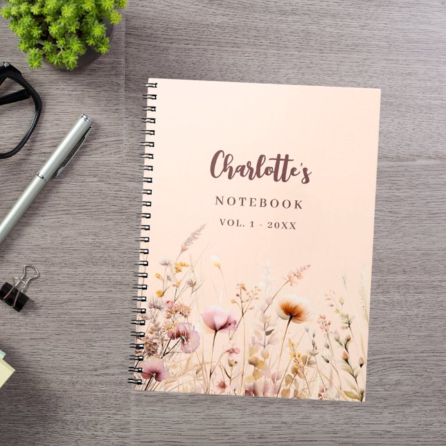 Cuaderno Guión de nombre de melocotón rosa para Wildflowers (Subido por el creador)