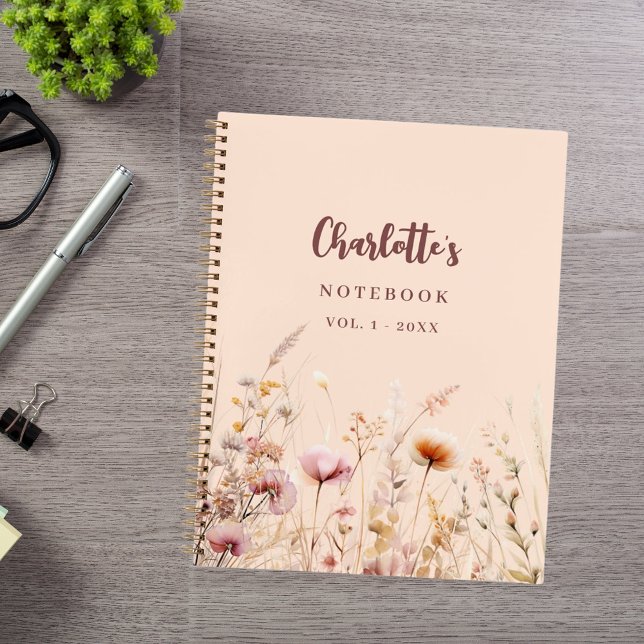 Cuaderno Guión de nombre de melocotón rosa para Wildflowers (Subido por el creador)