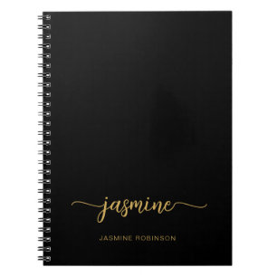 Cuaderno Guion de nombre de monograma femenino minimalista 