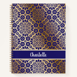Cuaderno Guión de nombre oriental de oro azul