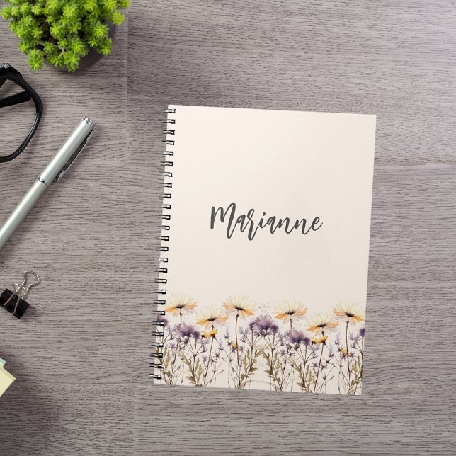 Cuaderno Guión de nombre personalizado amarillo beige de fl (Subido por el creador)