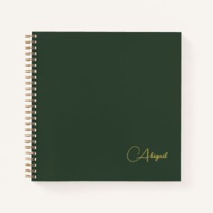 Cuaderno Guion de nombre personalizado esmeralda verde