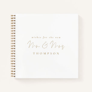 Cuaderno Guión de oro minimalista Sr. Sra. Boda Guest Book