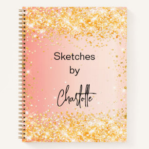 Cuaderno Guión de oro naranja Sketchbook Glam