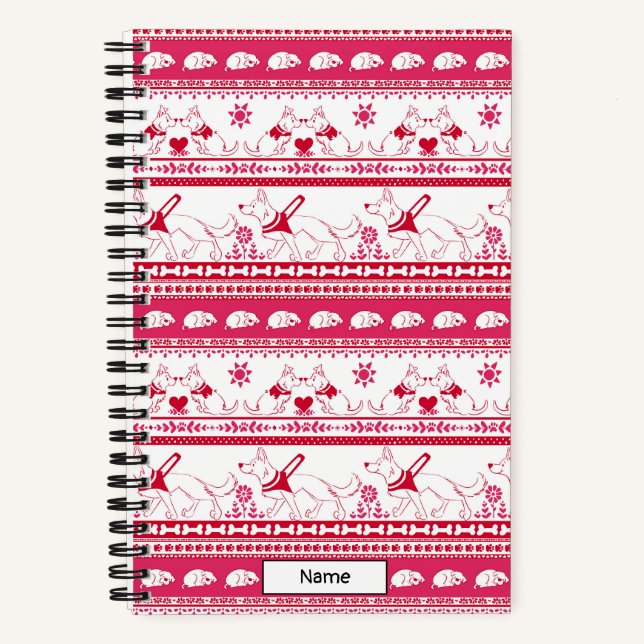 Cuaderno Guión de perro Tale Pastor alemán - Rojo - Pequeño (Anverso)