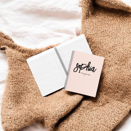 Cuaderno Guión de pincel moderno Rubor para portátil rosa