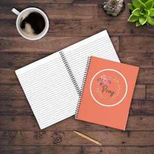 Cuaderno Guión de rezo con flores de color de agua colorida