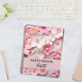 Cuaderno Guión del nombre de las flores blancas rosadas