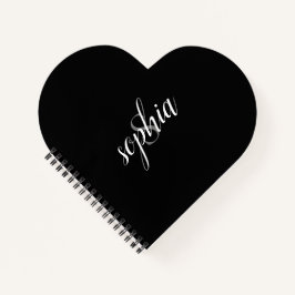 Cuaderno Guión del nombre del monograma gris elegante y mod