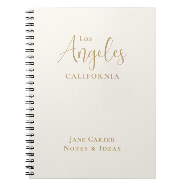 Cuaderno Guión dorado de Los Ángeles fuera de blanco (Frente)